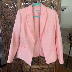 Pink Suit Blazer/Jacket by Calvin Klein Size 8